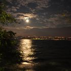 clair de lune sur le lac du Bourget