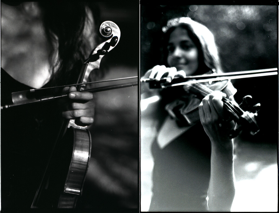 Clarisse dans le parc avec le violon 11