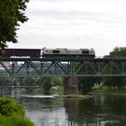 Class 66 auf Isarbrücke Landshut am 09.09.2013