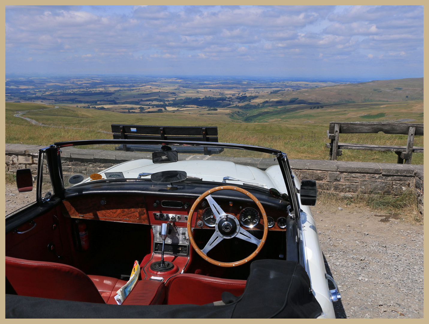 classic car at hartside pass 2