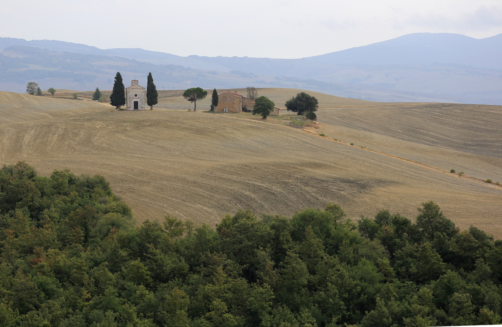 Classic Val d'Orcia landscape in September