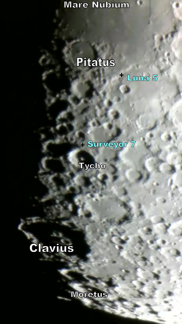 Clavius, Tycho und Pitatus