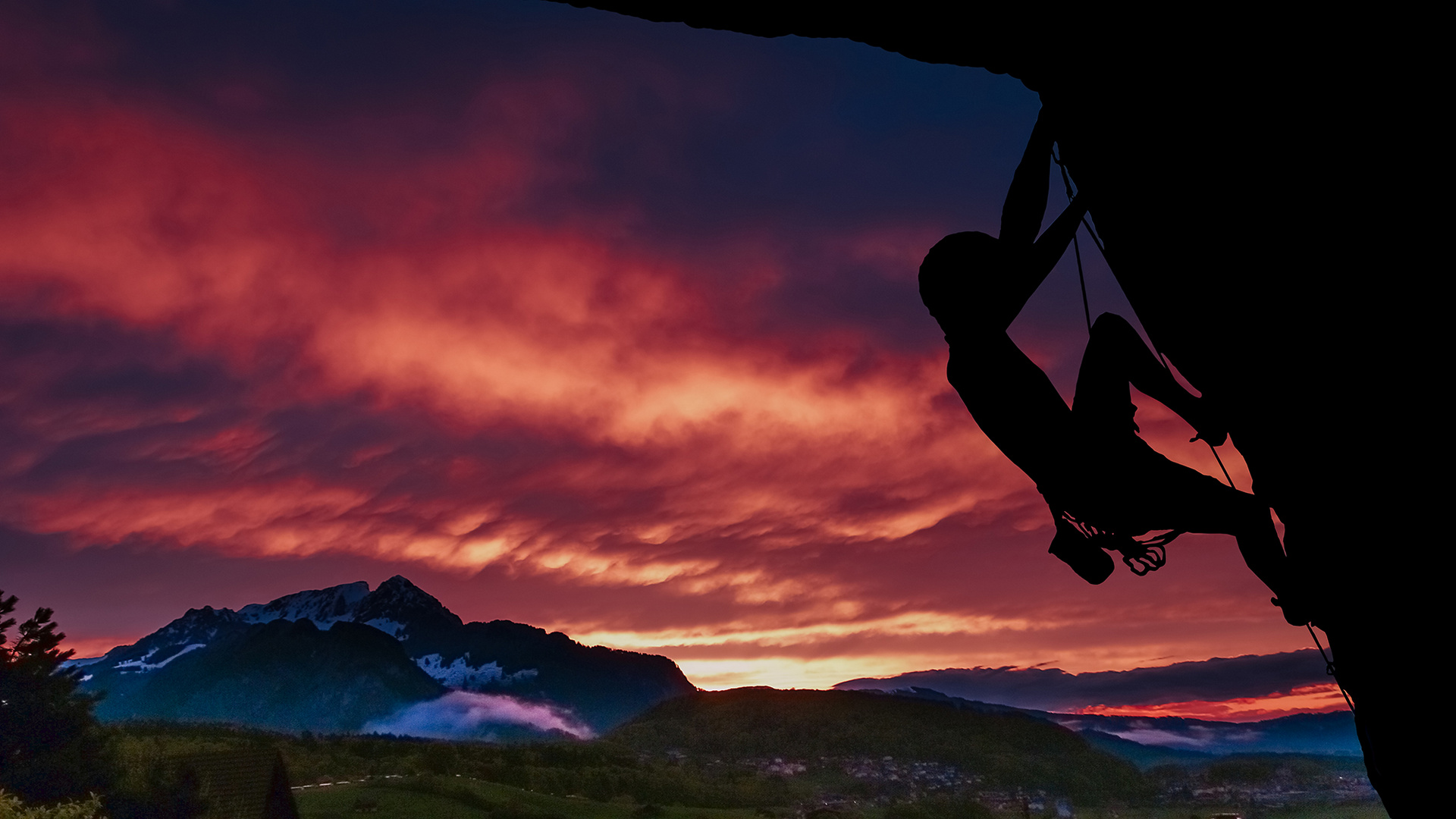 climber at sunset