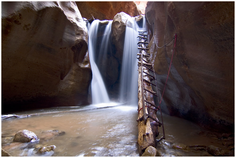 Climbing a waterfall