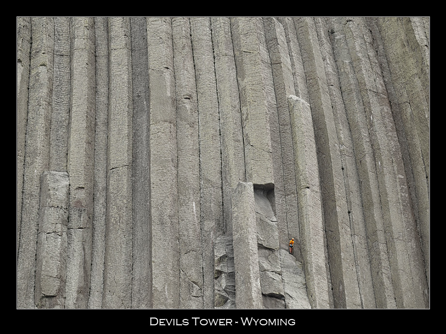 Climbing on Devils Tower