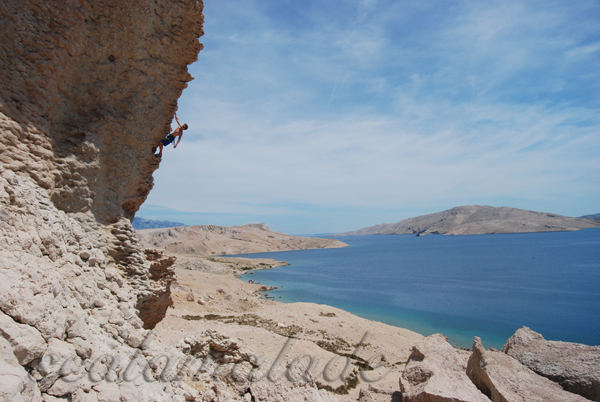 Climbing on the island Pag, Croatia