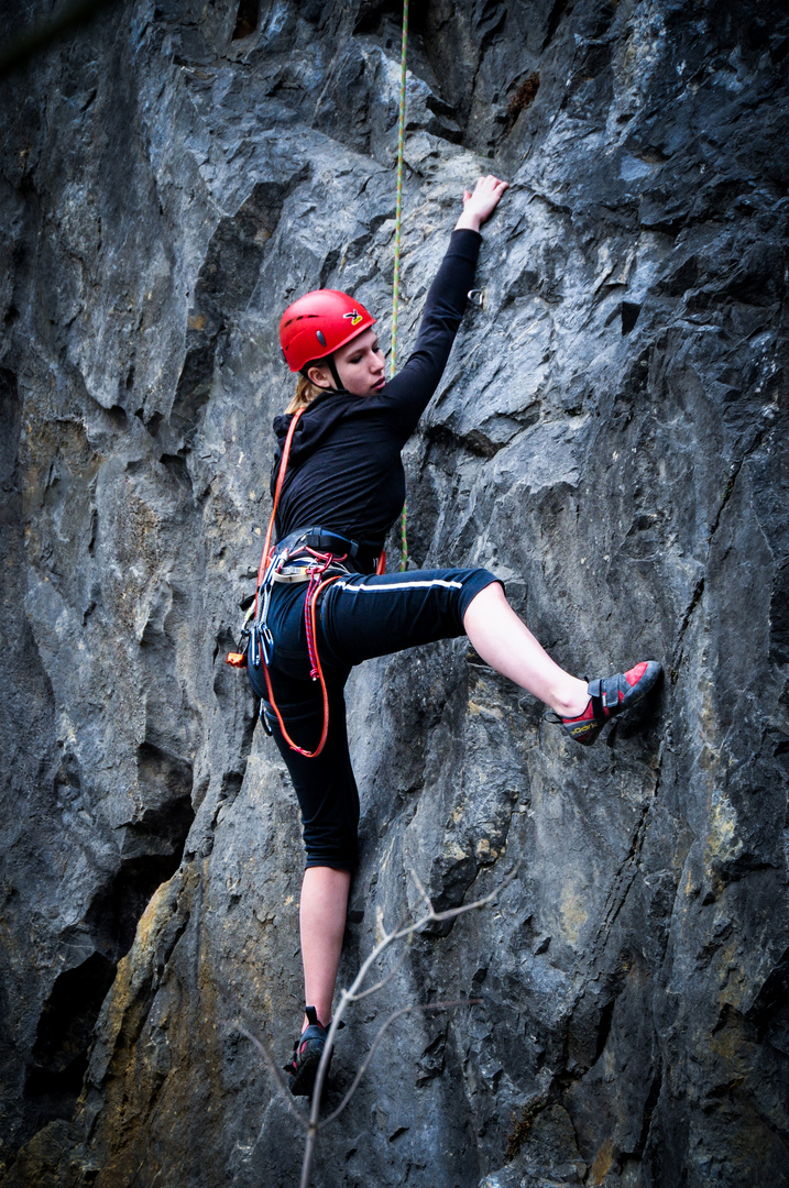 Climbing on the rocks