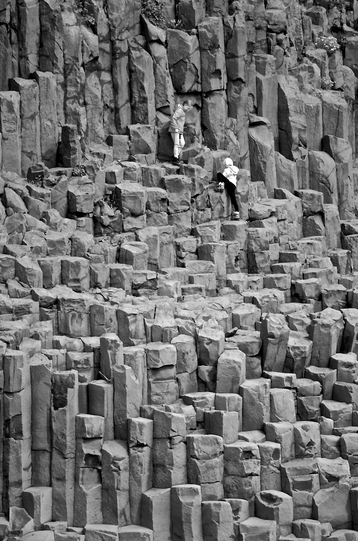 Climbing on the rocks