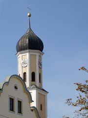 Clocher de l’Eglise de l’Immaculée Conception à  Zusmarshausen  --  Bavière 