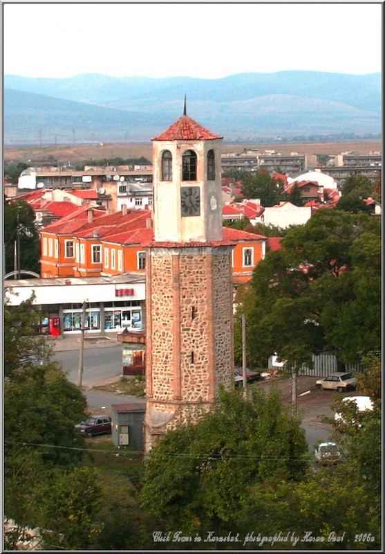 Clock Tower in Karnobat in Bulgaria.2006.