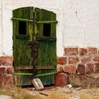 closed green door