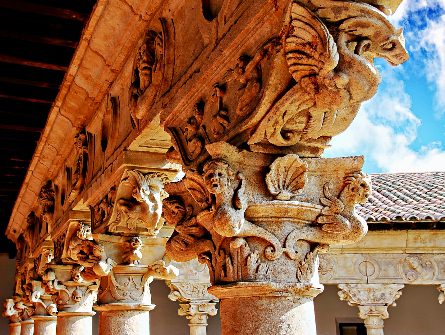 cloître du couvent San Esteban (détail des colonnes)