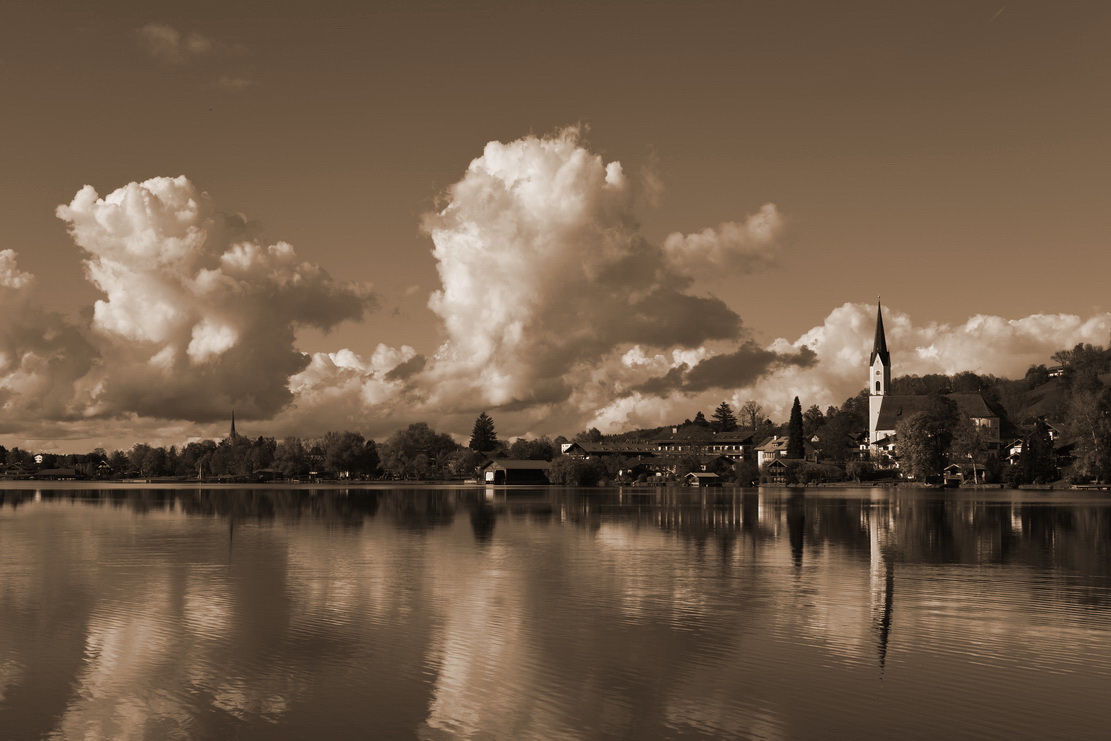 clouds and lake, schliersee, germania