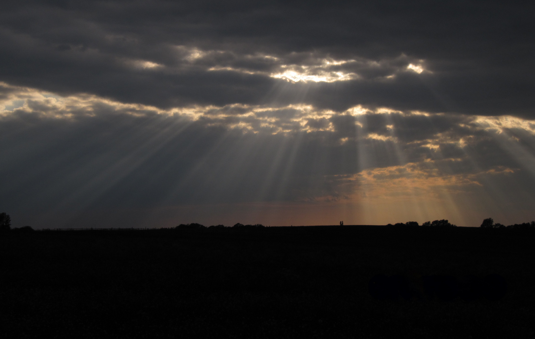 Clouds and shafts of sunlight