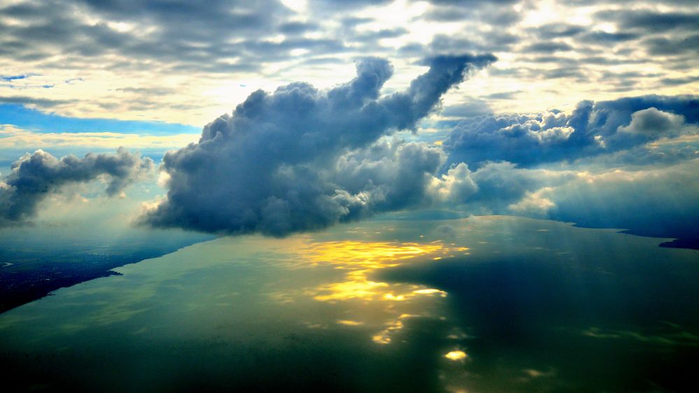 clouds over lake balaton