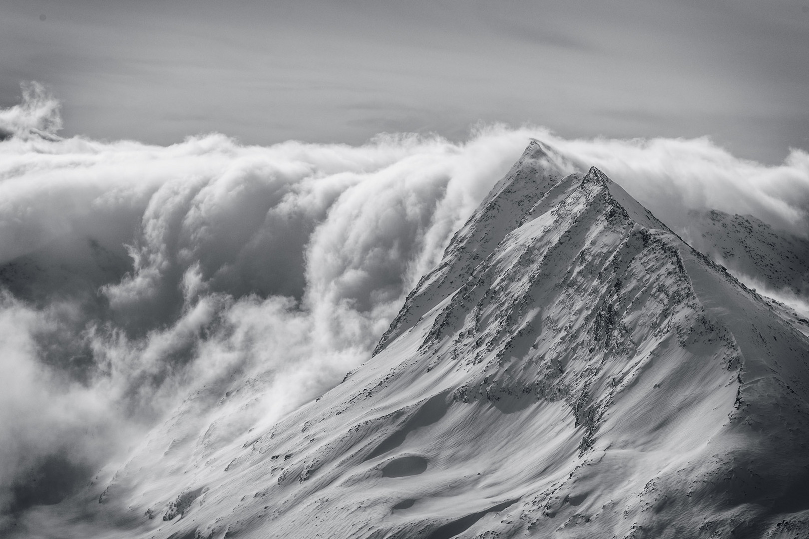 Clouds rolling over the mountains