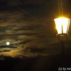 Cloudy Fullmoon and Park Lamp at Münsterplattform, Berne