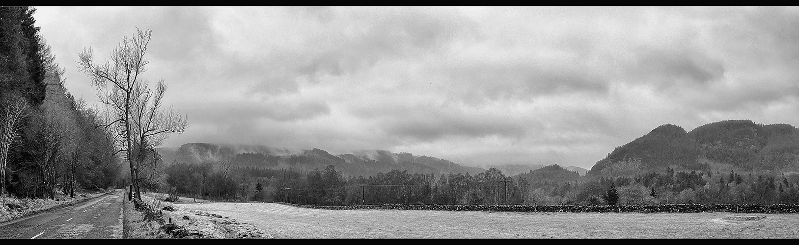 Cloudy Perthshire (in b/w)