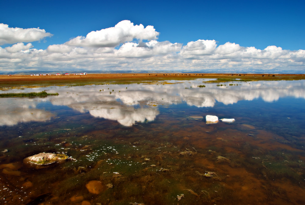 Cloudy shadow at Fairy Bay of Qinghai Lake