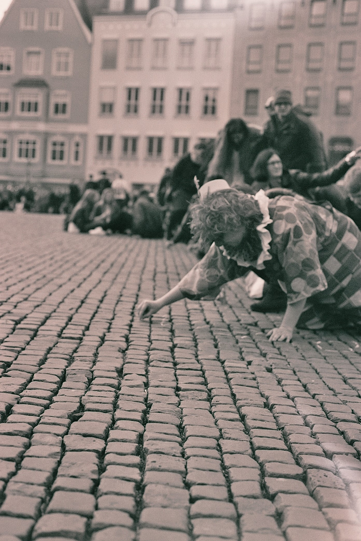 Clown auf dem Rathausplatz