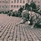 Clown auf dem Rathausplatz