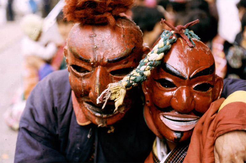 Clownsmasken Tongsa Tzong Bhutan