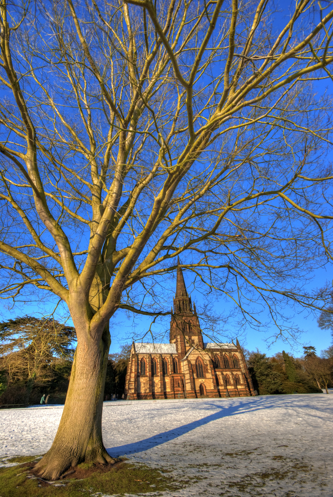 Clumber Chapel in the snow