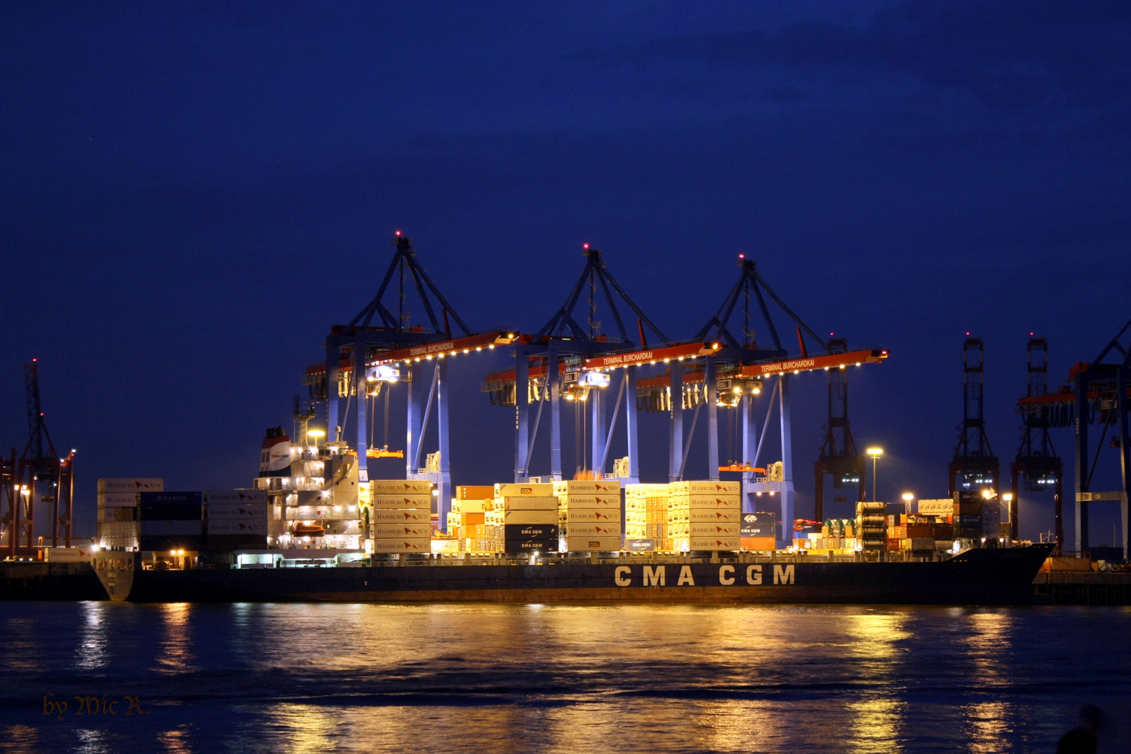 "CMA CGM Camellia" beim laden u. löschen am CT Bukai