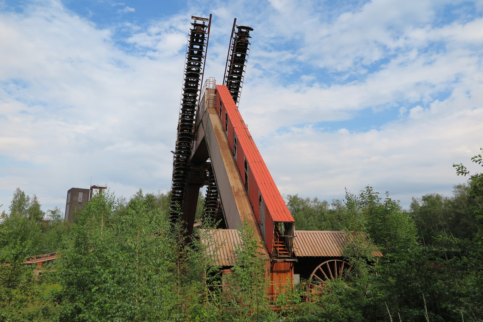 Coal conveyor bridge at closed down coal mine Zollverein in Essen city