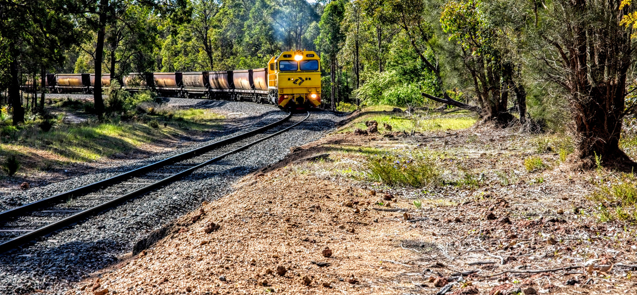 Coal Train Passing Through Collie Town