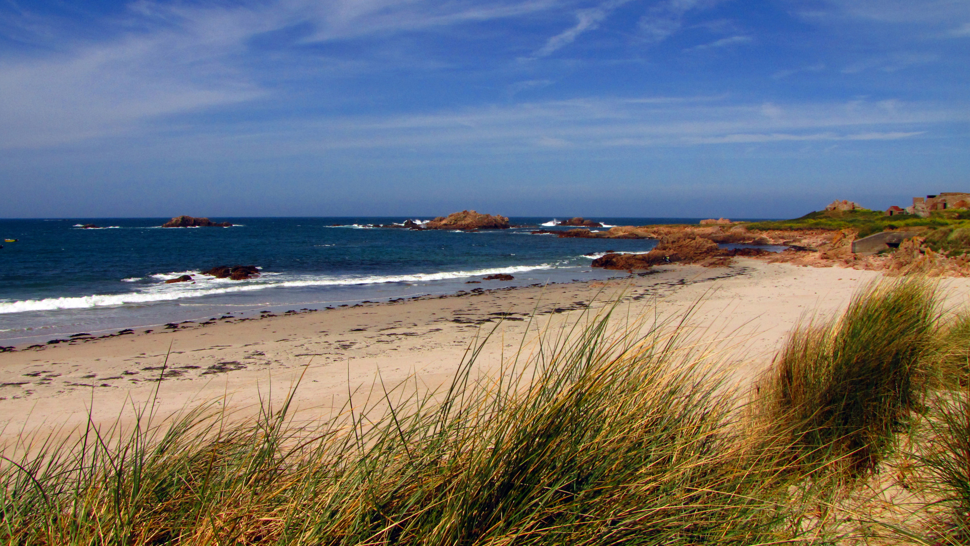 Cobo Bay auf der britischen Kanalinsel Guernsey