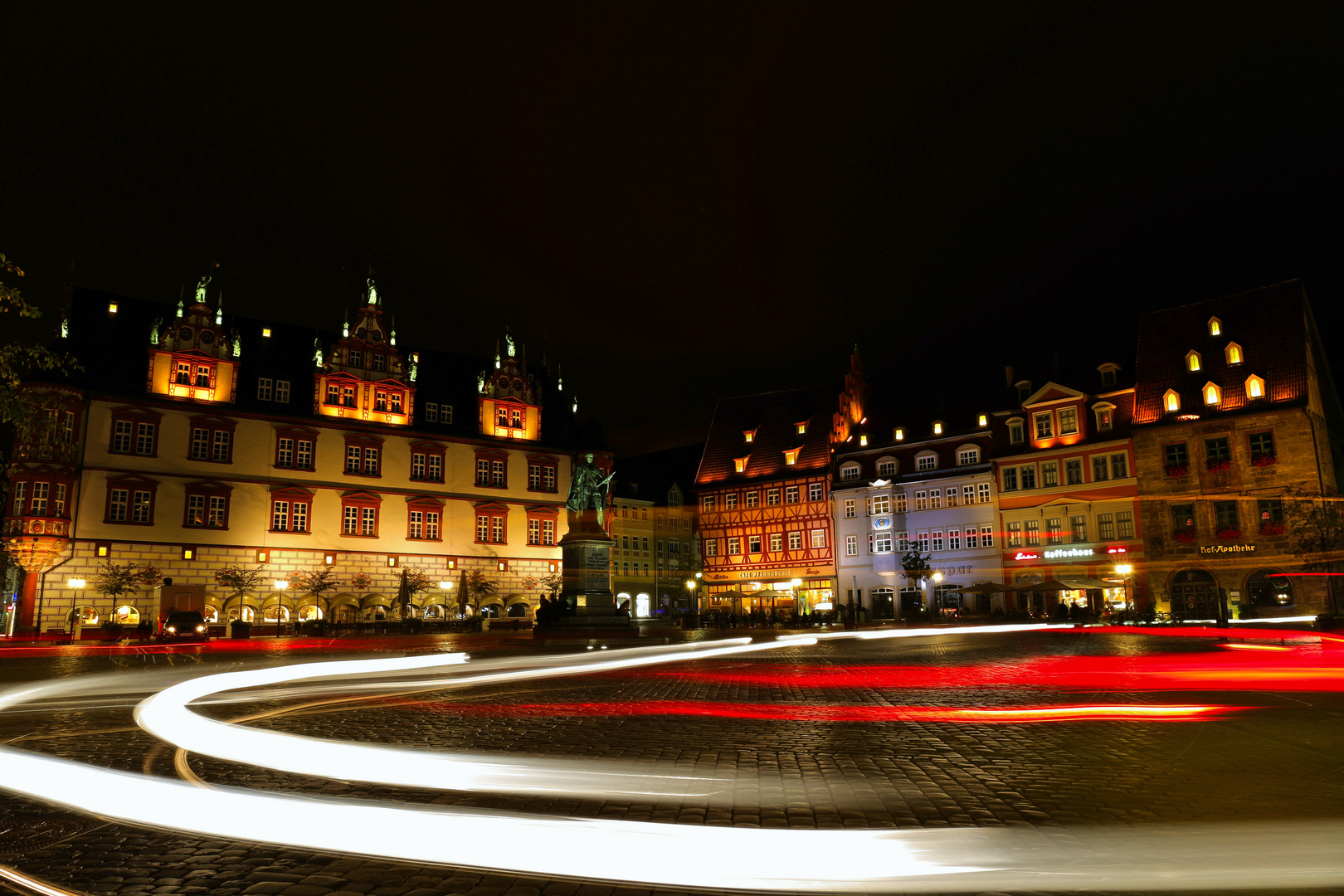 Coburger Marktplatz in der Nacht