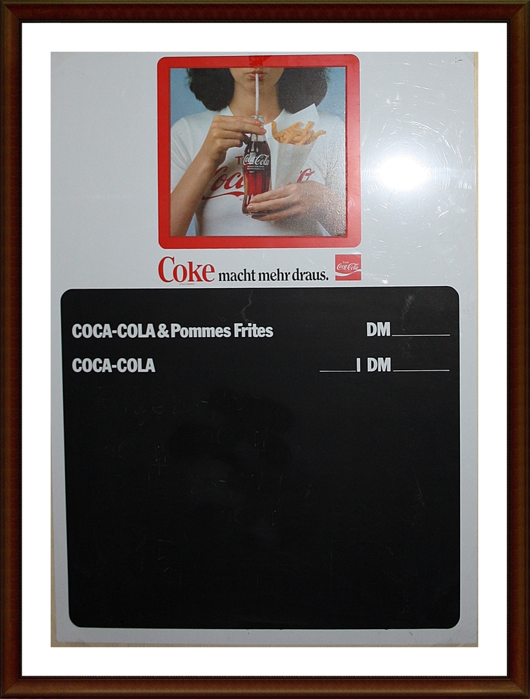 Coca-Cola Preistafel aus den 70ern oder 80ern.