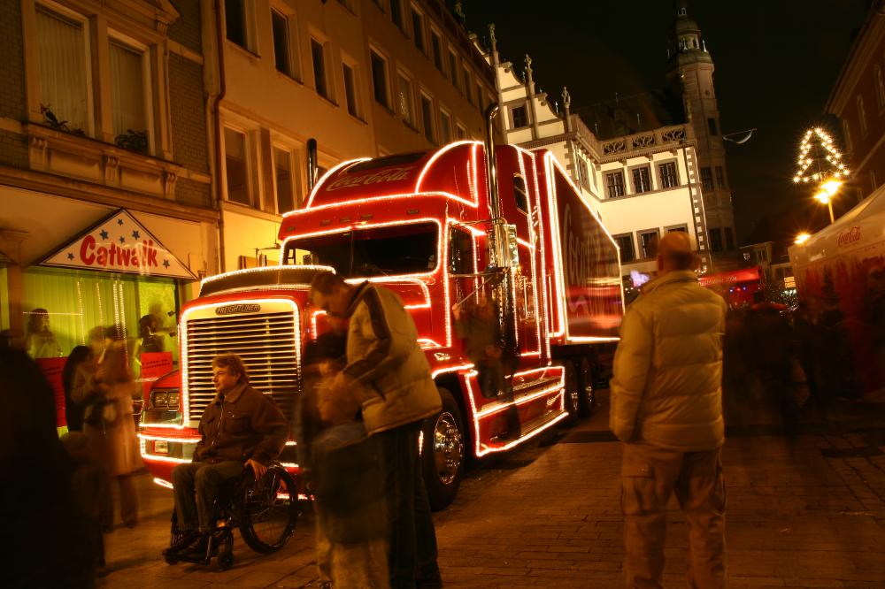 Coca Cola Truck am Schweinfurter Weihnachtsmarkt