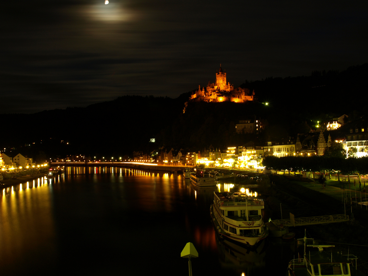 Cochem - Reichsburg bei Nacht