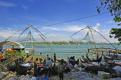 Cochin, Chinesische Fischernetze, Indien, Kerala