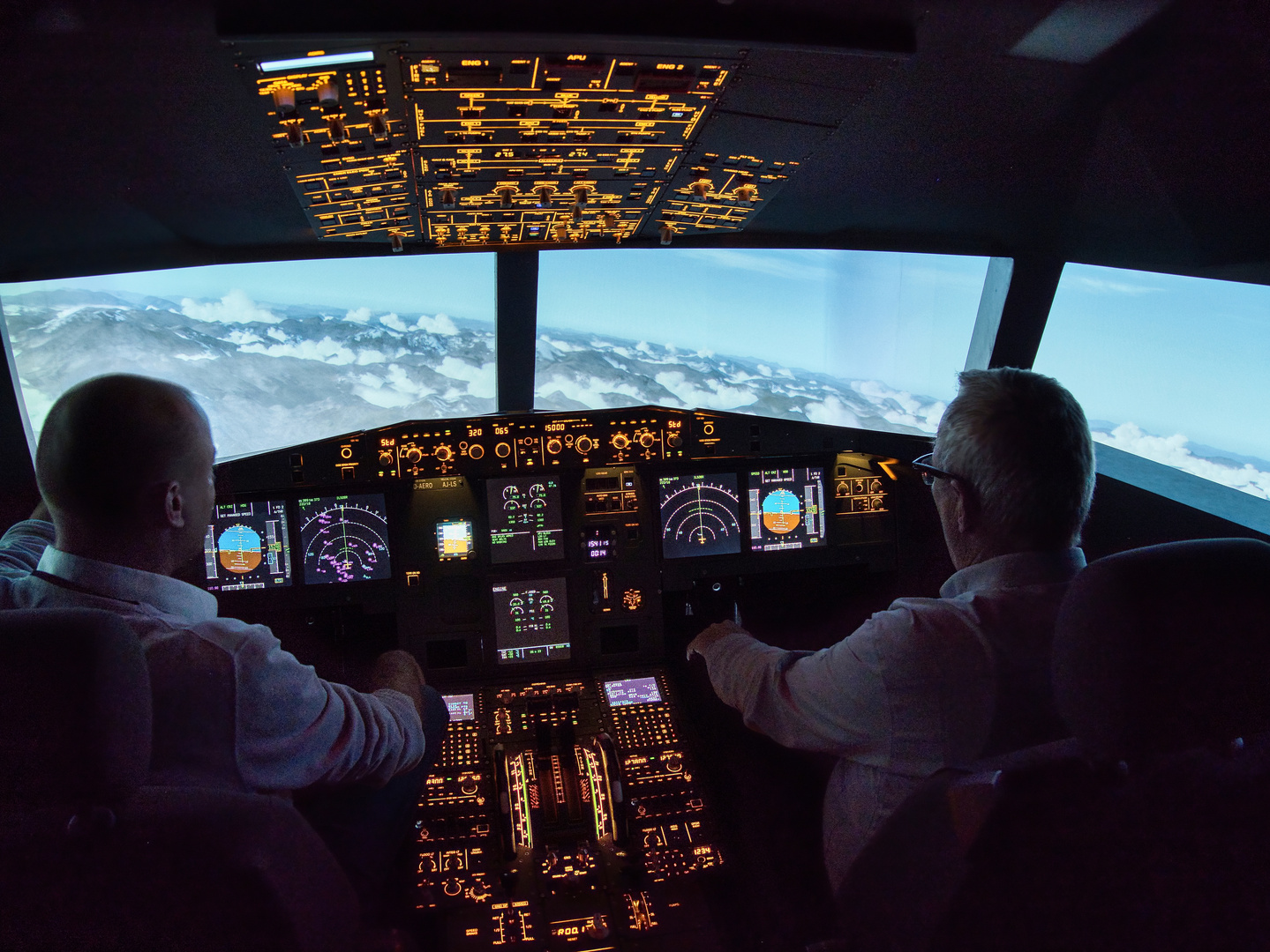 Cockpit A 320 nach München