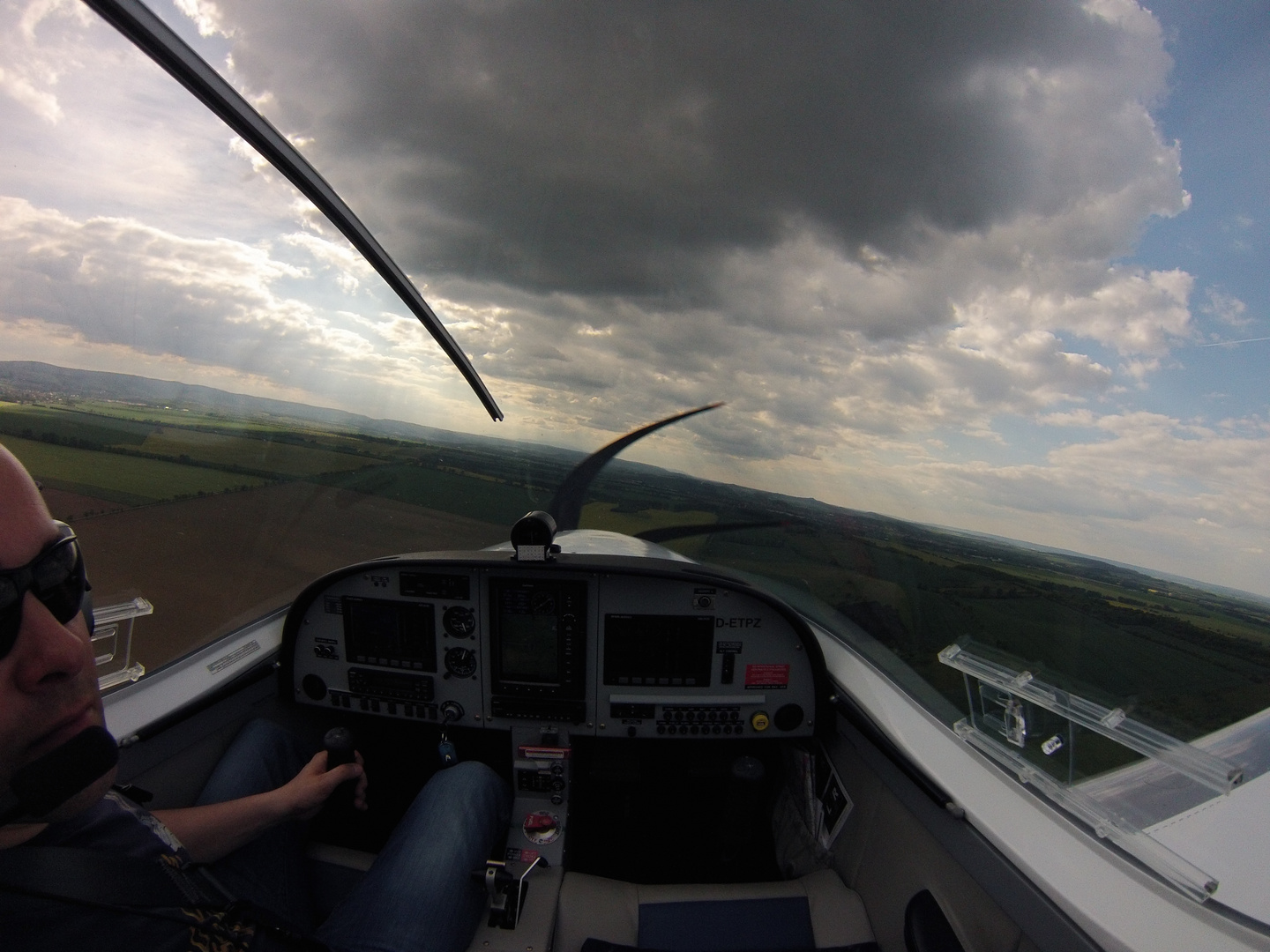 Cockpit PS28 Cruiser in flight