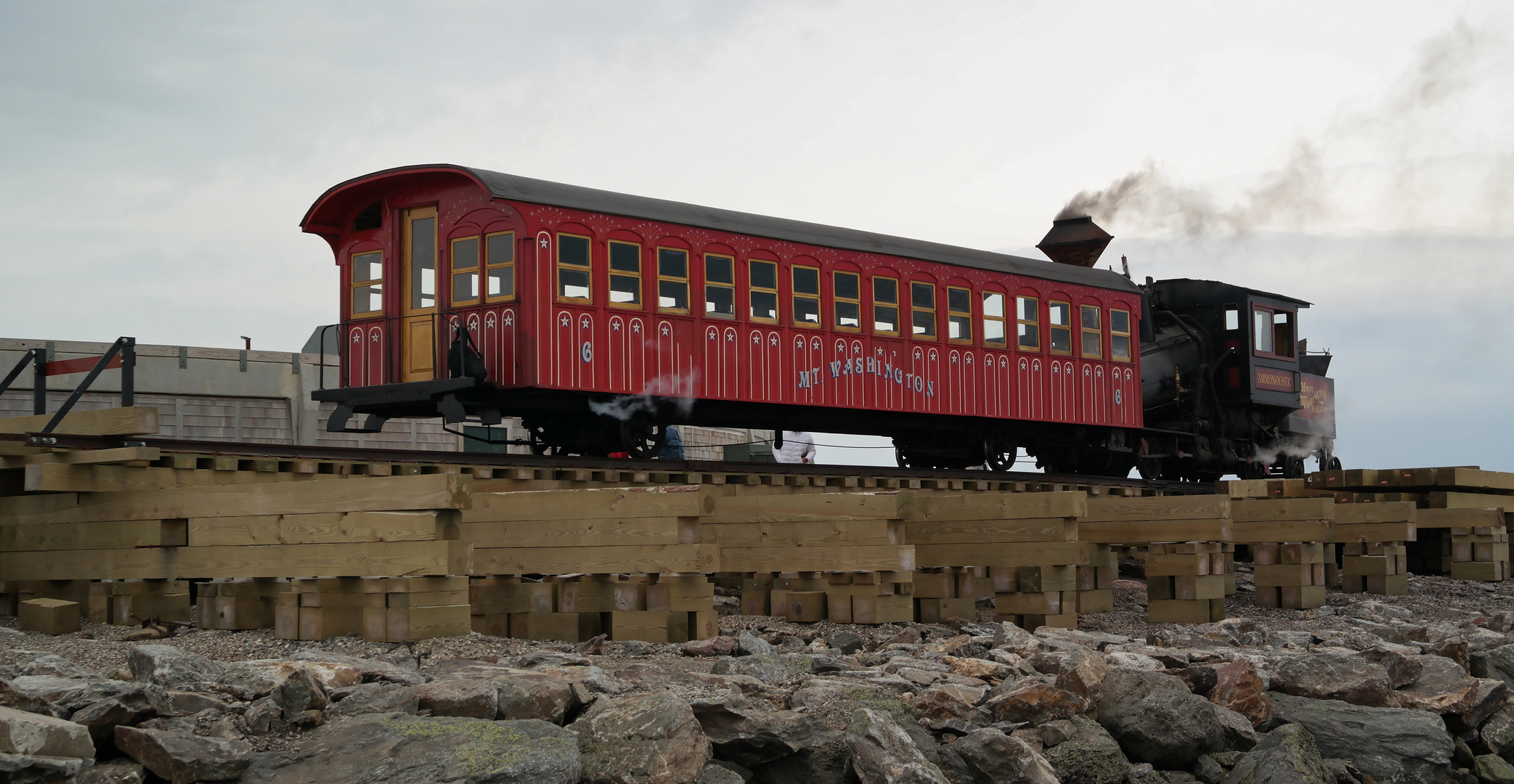 Cog Rail auf dem Gipfel des Mt. Washington