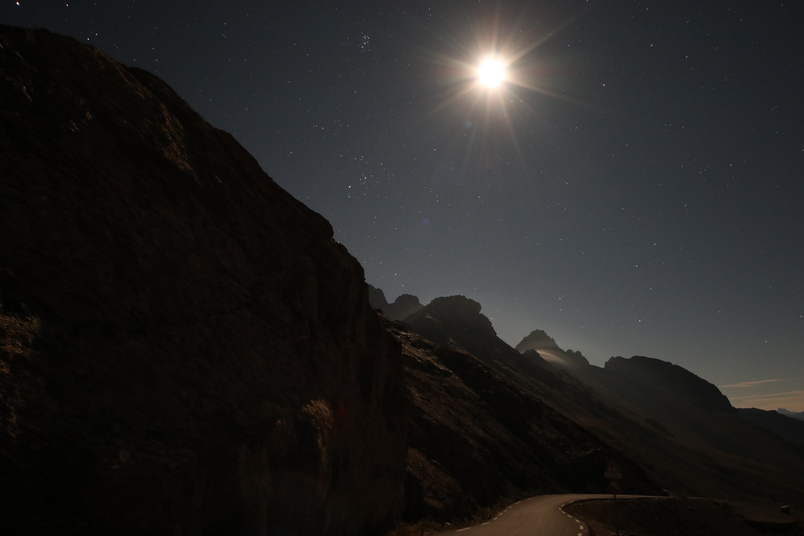 Col du Galibier bei Nacht