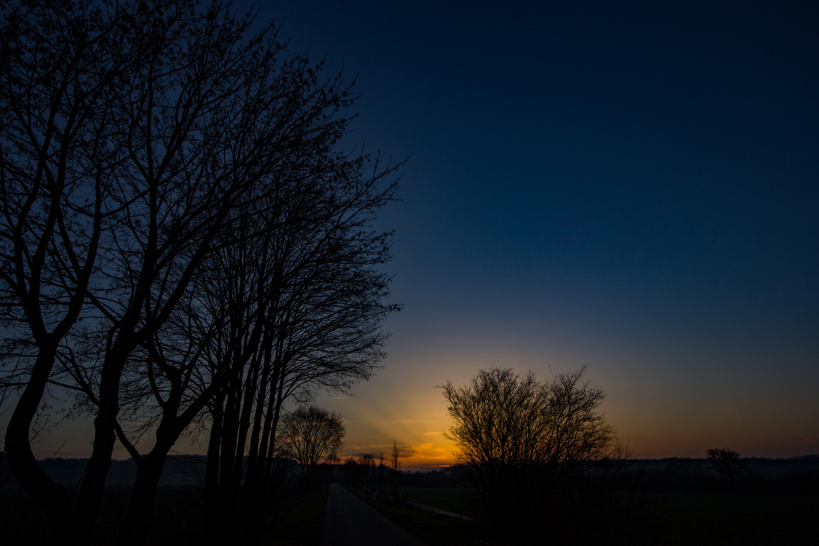 Cold Evening after sunset in Rosendahl-Darfeld, Germany, 20-12-2016