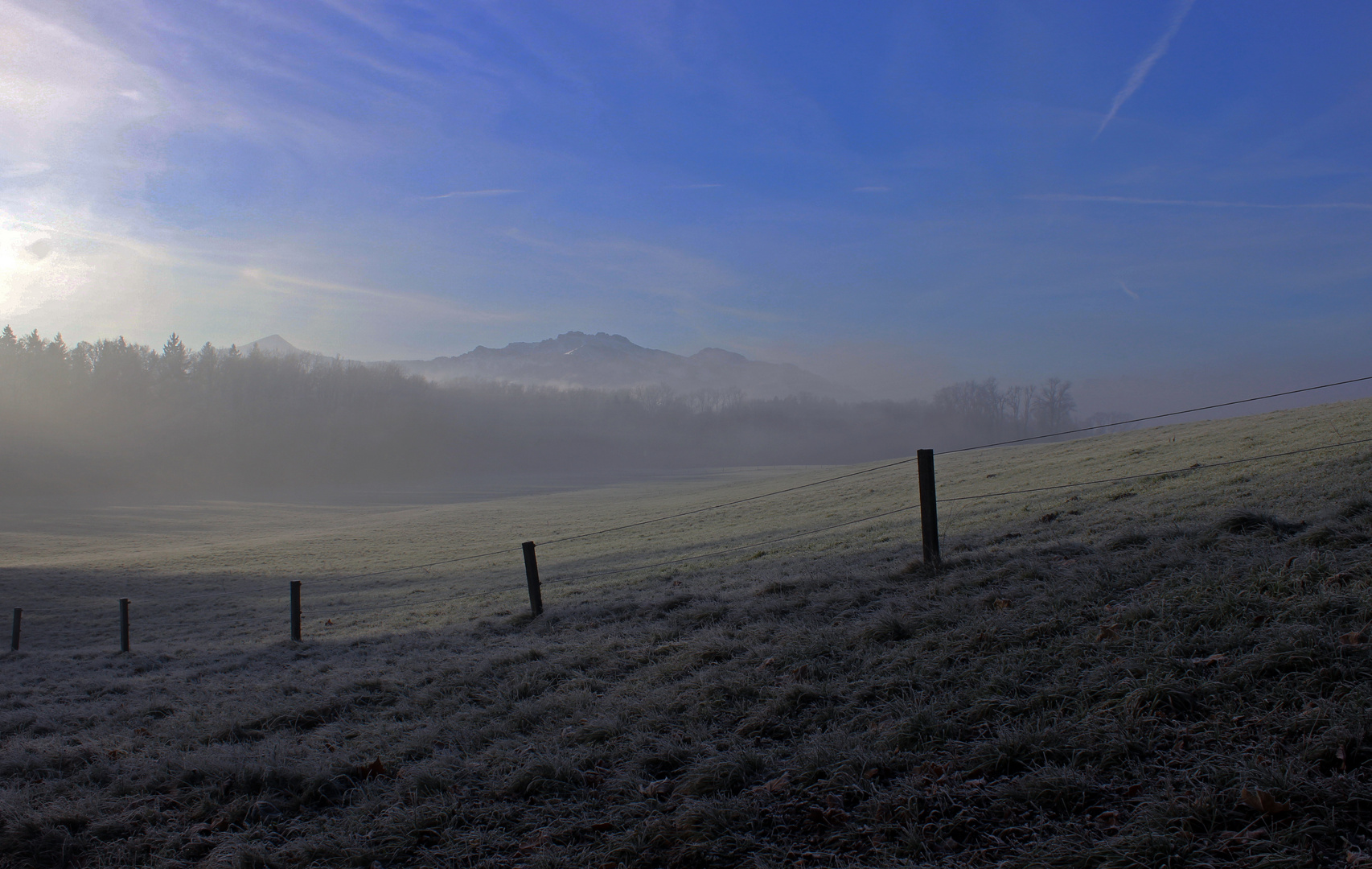 Cold foggy morning