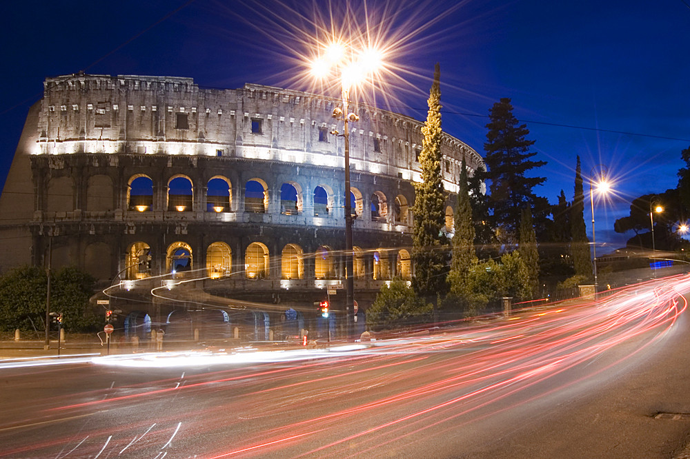 coliseum at night