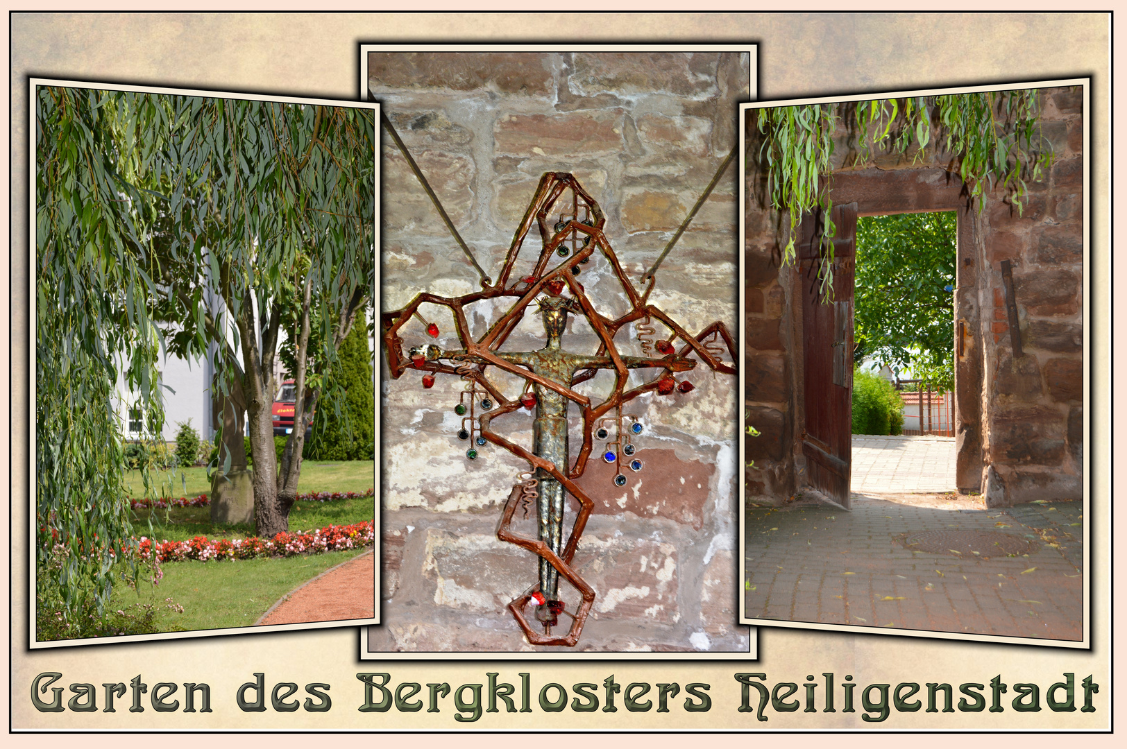 Collage Ansichten vom Garten des Bergklosters Heilbad Heiligenstadt