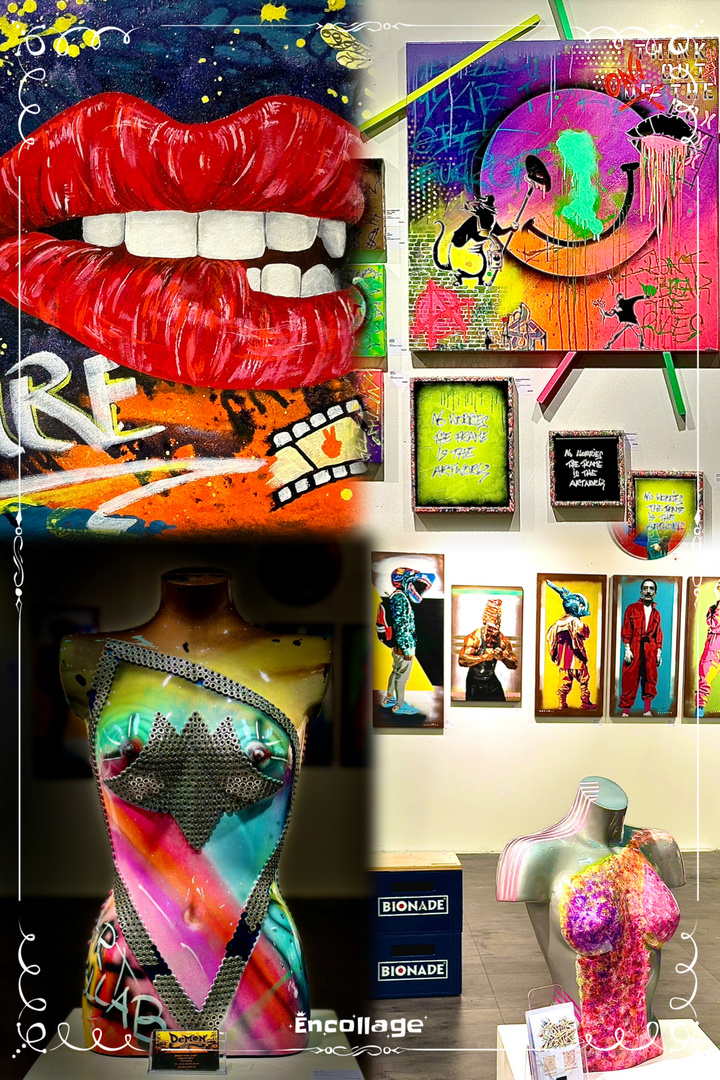 collage aus kunstobjekten
