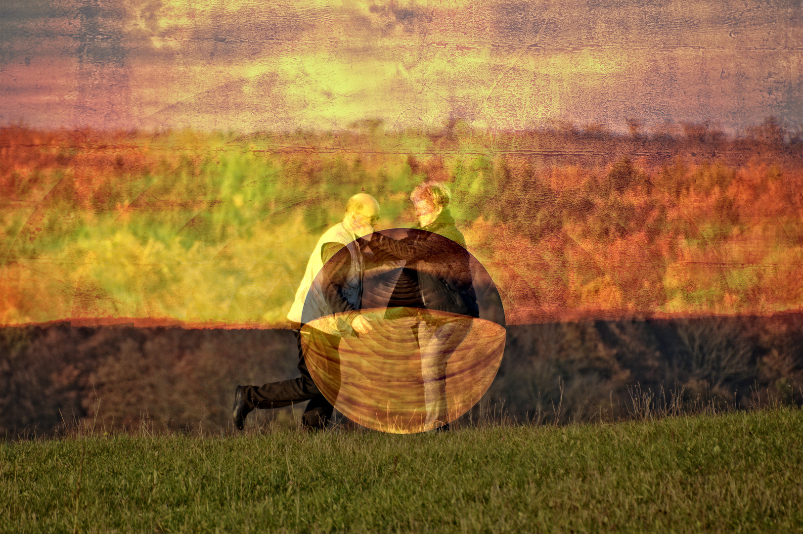 Collage Herbstspaziergang mit meiner lieben Frau - Wenn alles rund läuft