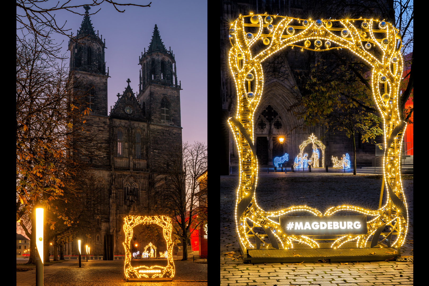 Collage Lichterwelt vor dem Dom