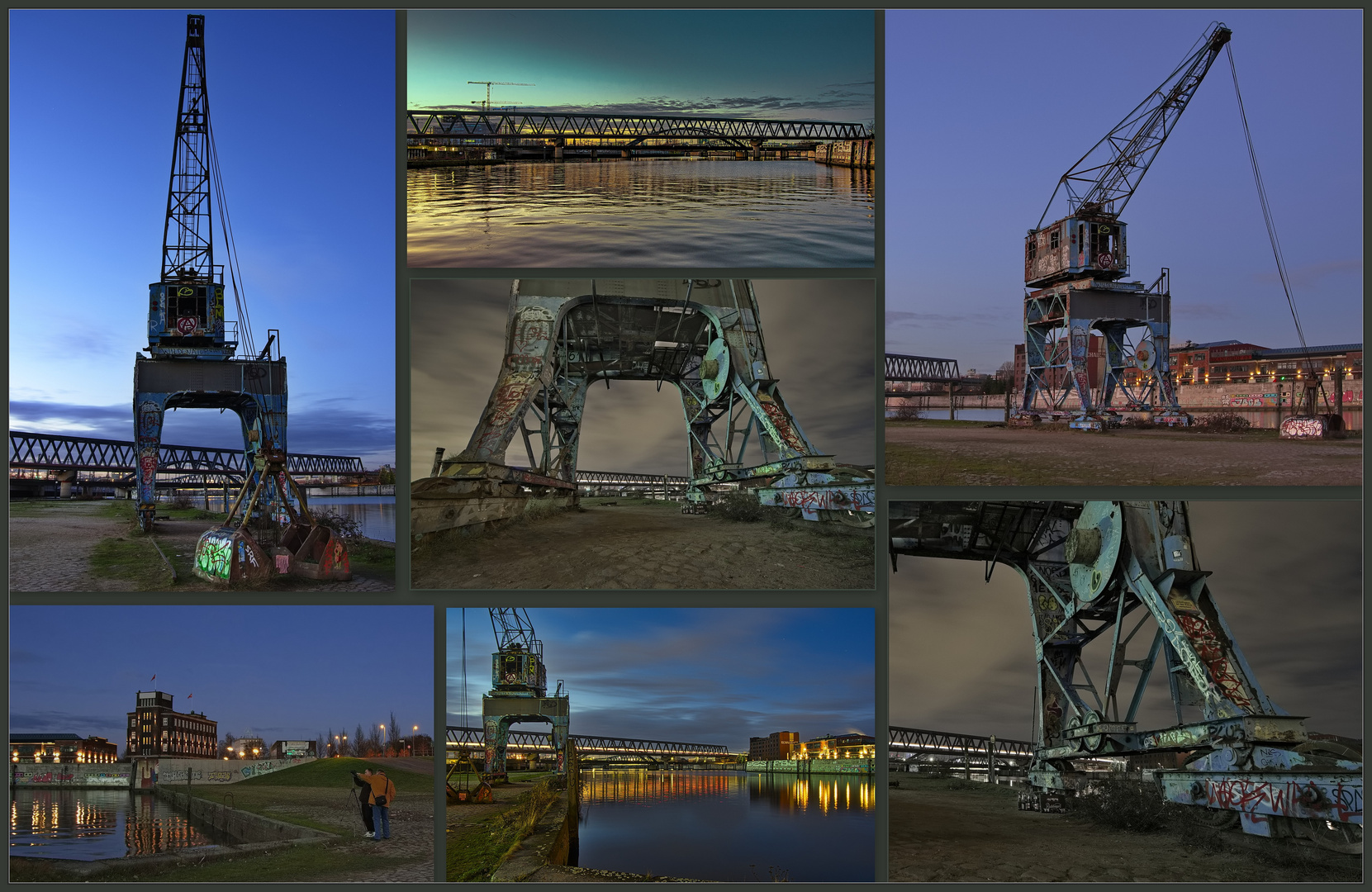 Collage Löschkran Billhafen