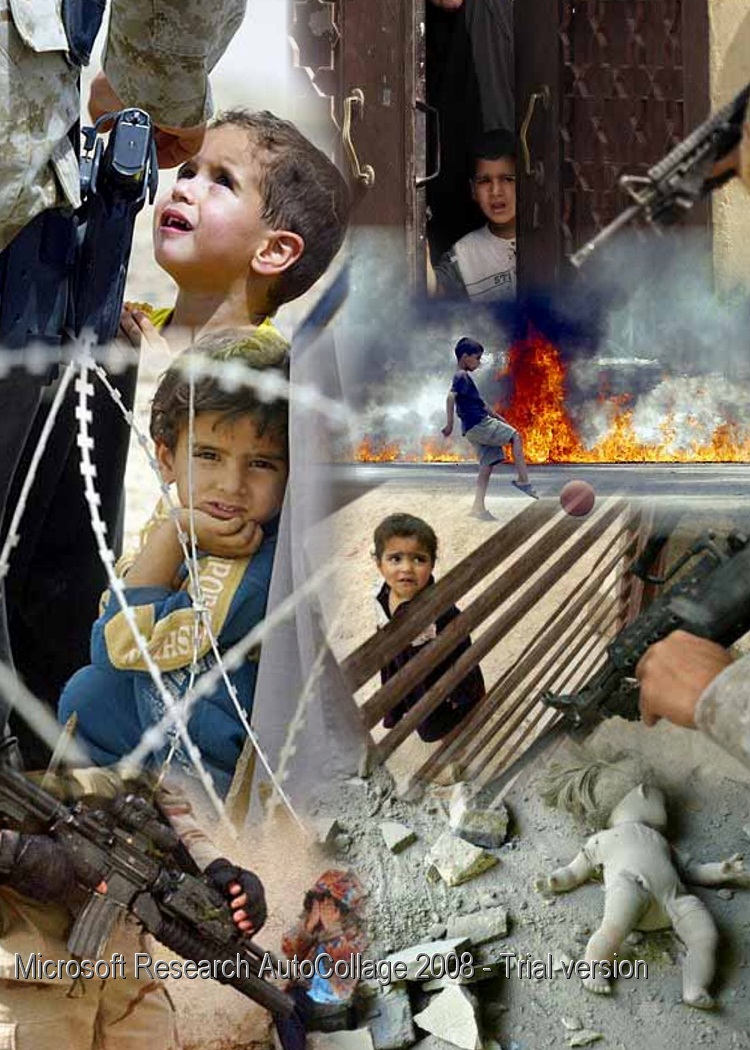 collage niños en la guerra