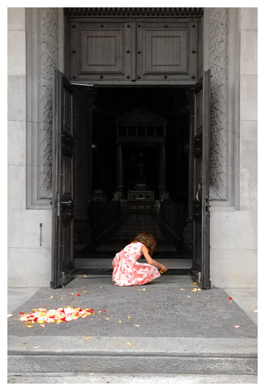 Collecting the roses for her own wedding